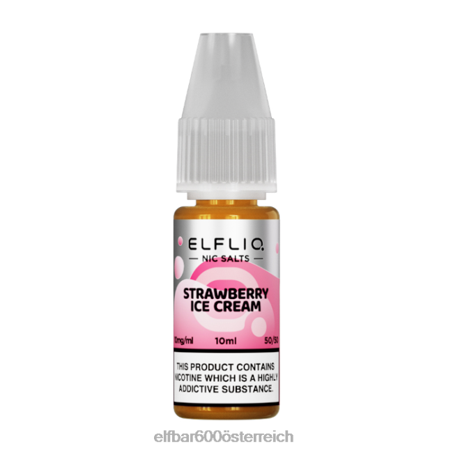 ELFBAR Elfliq Nic Salts – Erdbeerschnee – 10 ml – 10 mg/ml 2L2T182 - ELF BAR 600 ohne nikotin