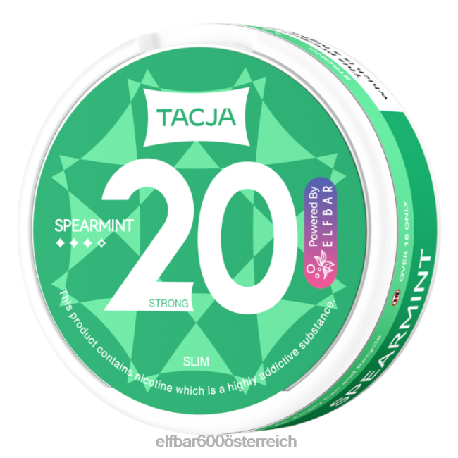 ELFBAR Tacja Nikotinbeutel – grüne Minze – 1 Stück – 20 mg/g 2L2T227 - ELF BAR 5000 zuge sorten