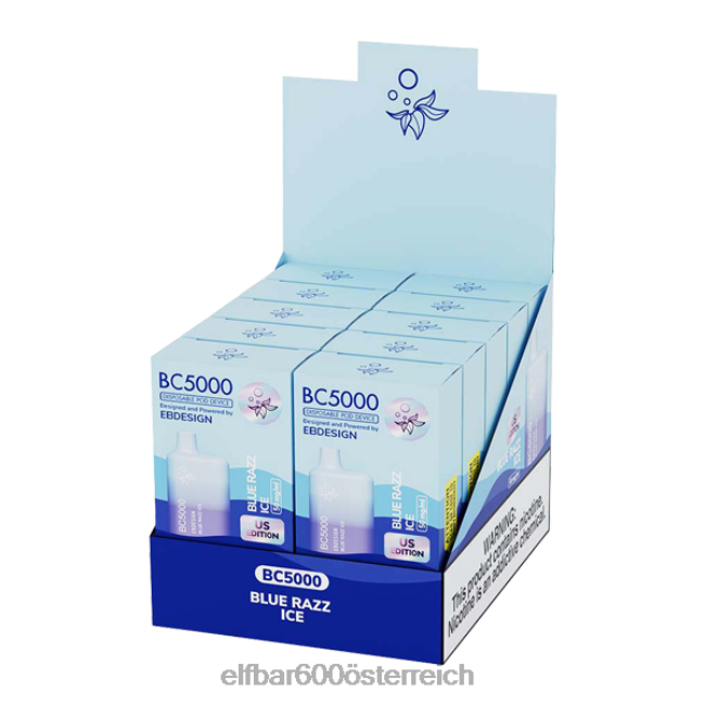 ELFBAR Blue Razz Ice Eb BC5000 Verbraucher – einzeln – 40 mg 2L2T243 - ELF BAR preis