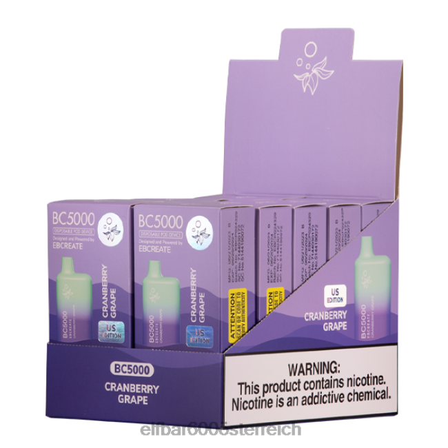 ELFBAR Cranberry-Traube BC5000 Verbraucher – einzeln – 0 mg 2L2T268 - ELF BAR preis Osterreich