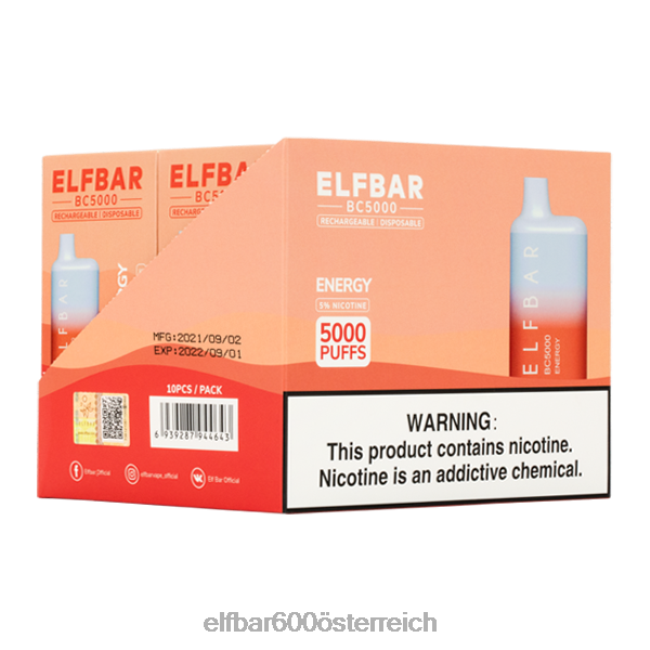 ELFBAR Energie 5000 Verbraucher - Single 2L2T287 - ELF BAR 5000 zuge sorten
