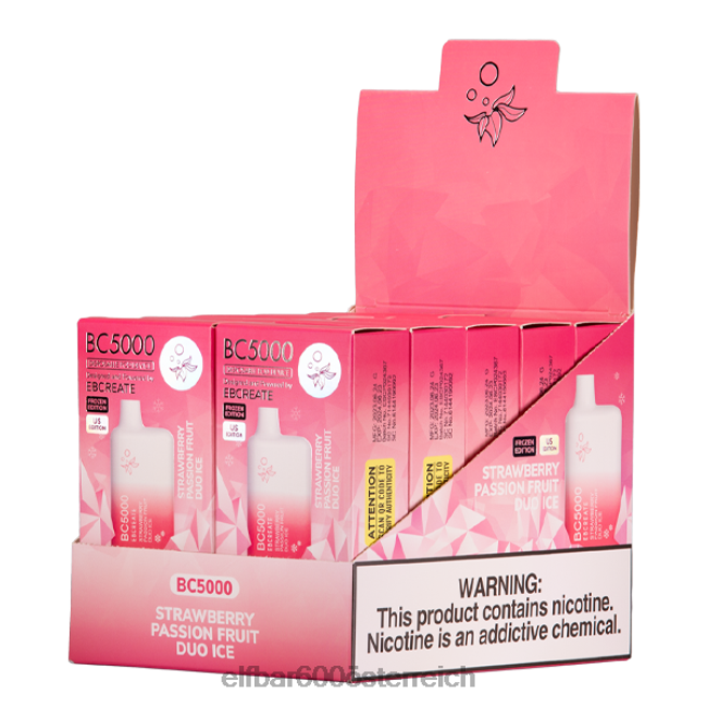 ELFBAR Erdbeer-Passionsfrucht-Duo-Eis BC5000 für Verbraucher – 50 mg – einzeln 2L2T261 - ELF BAR 5000 zuge kosten
