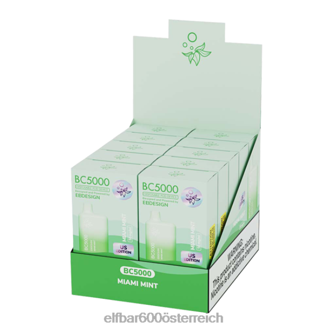 ELFBAR Miami Mint Eb BC5000 Verbraucher – 50 mg – einzeln 2L2T247 - ELF BAR 1500 preis