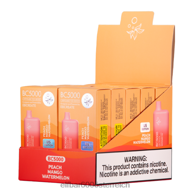 ELFBAR Pfirsich-Mango-Wassermelone BC5000 Verbraucher – einzeln – 50 mg 2L2T236 - ELF BAR 5000 preis