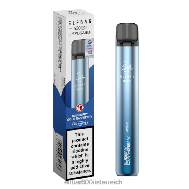 ELFBAR 600v2 Einweg-Vaporizer – 20 mg 2L2T10 - ELF BAR 5000 zuge nikotin Heidelbeere, saure Himbeere