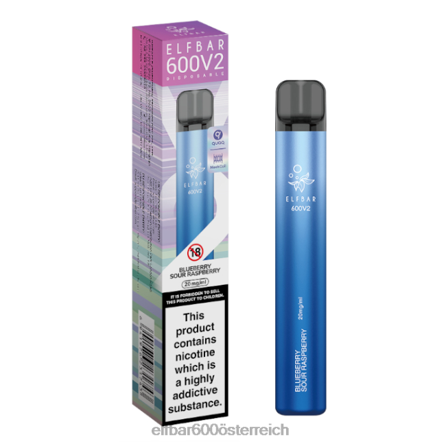 ELFBAR 600v2 Einweg-Vaporizer – 20 mg 2L2T10 - ELF BAR 5000 zuge nikotin Heidelbeere, saure Himbeere