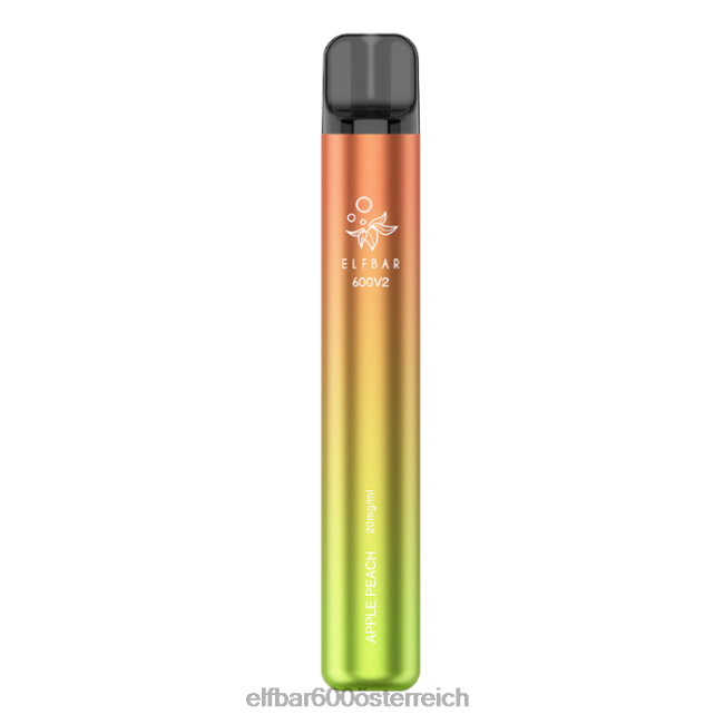 ELFBAR 600v2 Einweg-Vaporizer – 20 mg 2L2T11 - ELF BAR 5000 zuge sorten Apfel-Pfirsich