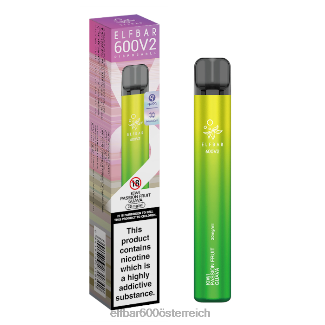 ELFBAR 600v2 Einweg-Vaporizer – 20 mg 2L2T12 - ELF BAR 600 Kiwi, Passionsfrucht, Guave