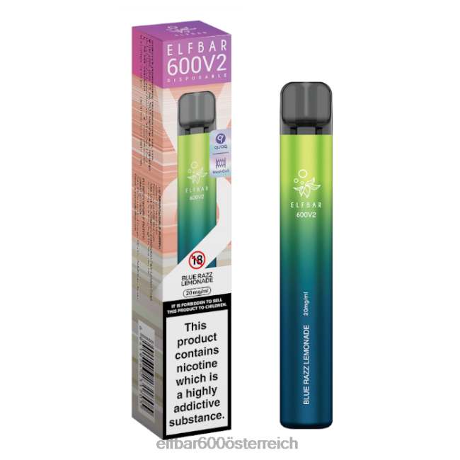 ELFBAR 600v2 Einweg-Vaporizer – 20 mg 2L2T13 - ELF BAR 5000 zuge Blue Razz Limonade