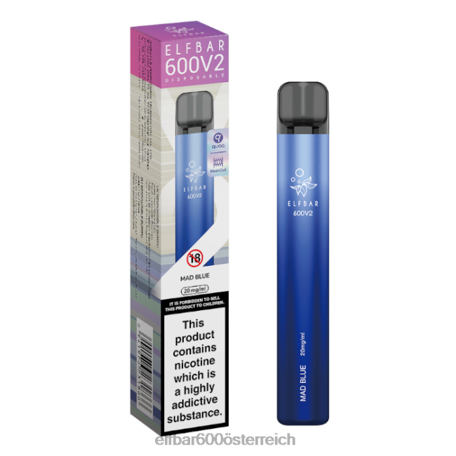 ELFBAR 600v2 Einweg-Vaporizer – 20 mg 2L2T20 - ELF BAR 5000 preis verrücktes Blau