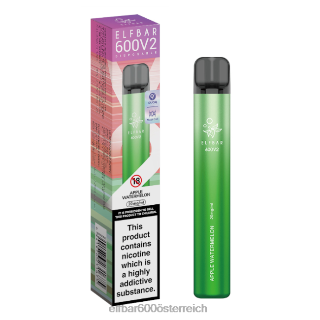 ELFBAR 600v2 Einweg-Vaporizer – 20 mg 2L2T21 - ELF BAR 5000 zuge kosten Apfel-Wassermelone