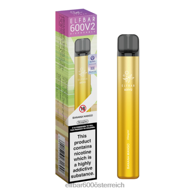 ELFBAR 600v2 Einweg-Vaporizer – 20 mg 2L2T22 - ELF BAR 5000 zuge nikotin Bananen-Mango