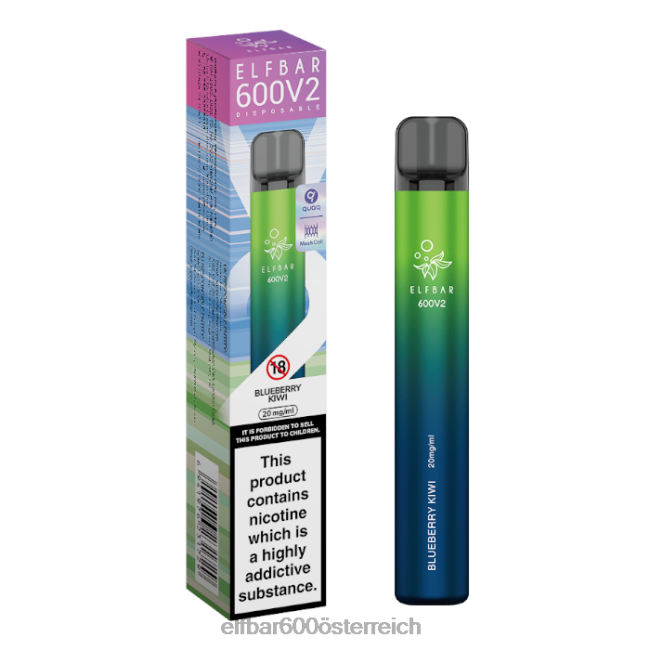 ELFBAR 600v2 Einweg-Vaporizer – 20 mg 2L2T23 - ELF BAR 5000 zuge sorten Blaubeer-Kiwi