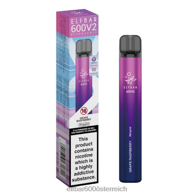 ELFBAR 600v2 Einweg-Vaporizer – 20 mg 2L2T24 - ELF BAR 600 Traubenhimbeere