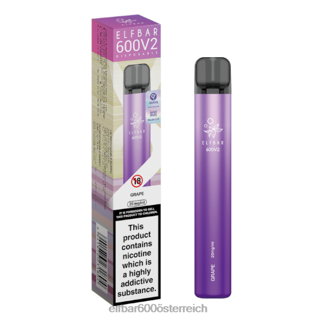ELFBAR 600v2 Einweg-Vaporizer – 20 mg 2L2T2 - ELF BAR 600 ohne nikotin Traube