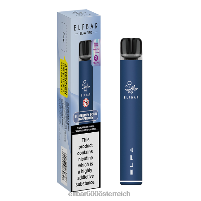 ELFBAR Elfa Pro Pod Kit – wiederaufladbar 2L2T66 - ELF BAR 600 preis Aurora Blue + Kiwi-Passionsfrucht vorgefüllte Schote