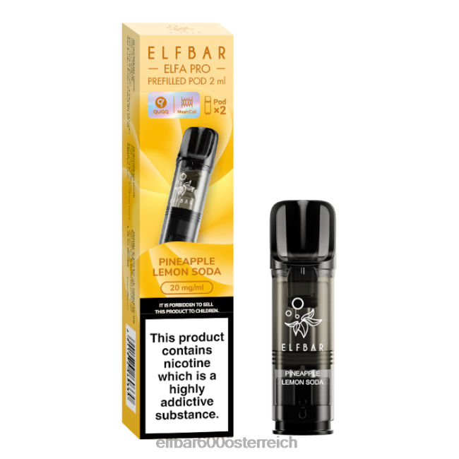 ELFBAR Elfa Pro vorgefüllte Kapseln – 20 mg – 2 Stück 2L2T96 - ELF BAR 600 Ananas-Zitronen-Qi