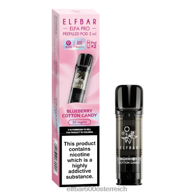 ELFBAR Elfa Pro vorgefüllte Kapseln – 20 mg – 2 Stück 2L2T97 - ELF BAR 5000 zuge Blaubeerwolke