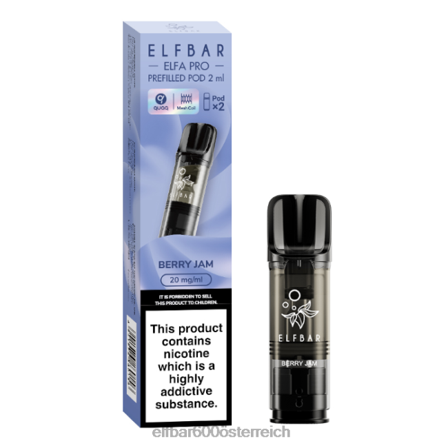 ELFBAR Elfa Pro vorgefüllte Kapseln – 20 mg – 2 Stück 2L2T98 - ELF BAR 600 ohne nikotin Blaubeerschnee