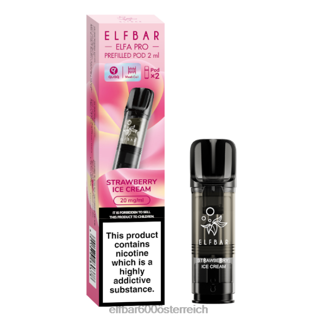 ELFBAR Elfa Pro vorgefüllte Kapseln – 20 mg – 2 Stück 2L2T99 - ELF BAR preis Erdbeerschnee