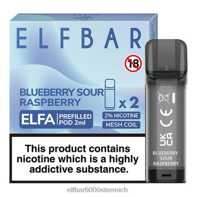 ELFBAR Elfa vorgefüllte Kapsel – 2 ml – 20 mg (2 Packungen) 2L2T121 - ELF BAR 5000 zuge Wassermelonenkirsche