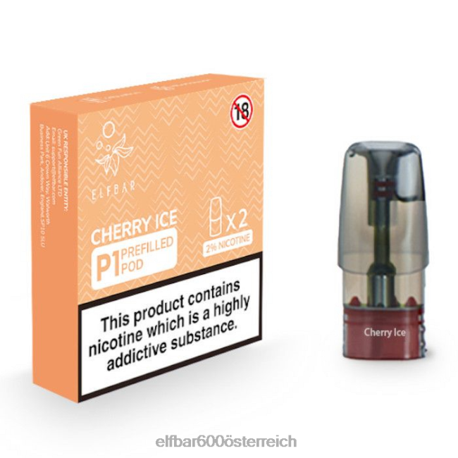 ELFBAR Mate 500 P1 vorgefüllte Kapseln – 20 mg (2 Packungen) 2L2T156 - ELF BAR 600 Kirscheis
