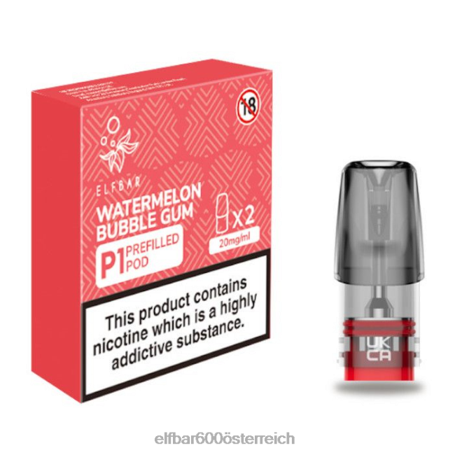 ELFBAR Mate 500 P1 vorgefüllte Kapseln – 20 mg (2 Packungen) Wassermelonen-Kaugummi 2L2T159 - ELF BAR preis