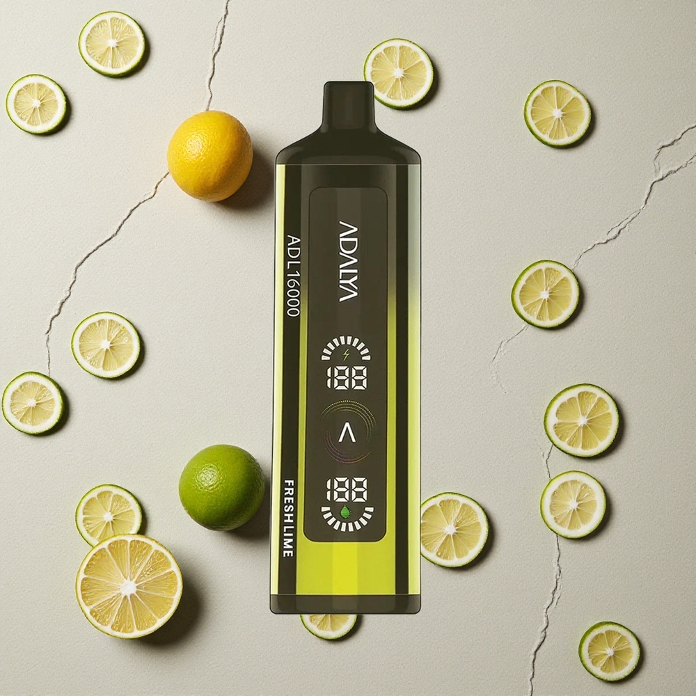 Adalya ADL 16000 PRO Puffs Frische Limette vapes großhandel Österreich Digitalbildschirm USB-C