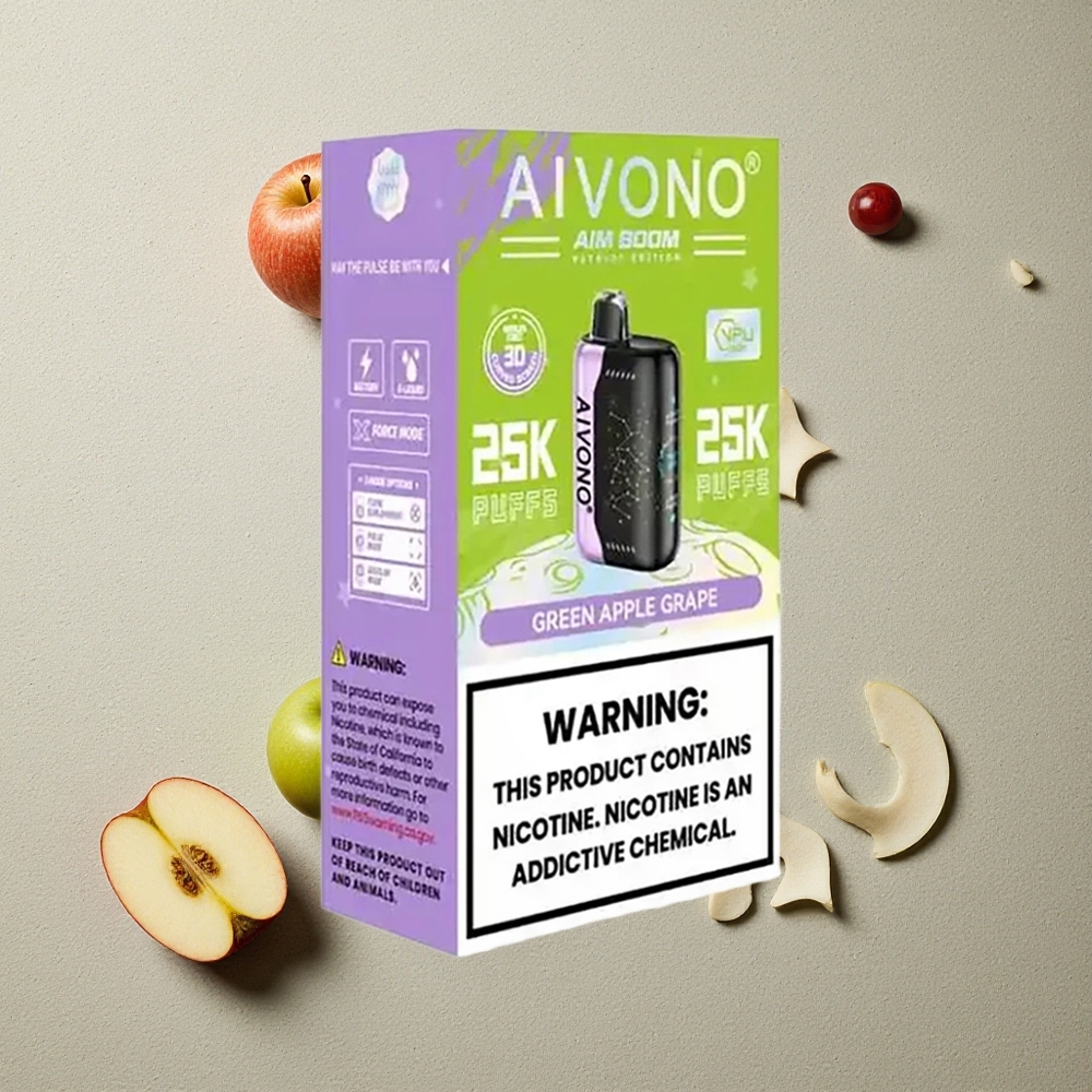 Aivono AIM BOOM 25000 Puffs Grüner Apfel Traube vapes großhandel Österreich 28ml E-Liquid Kapazität