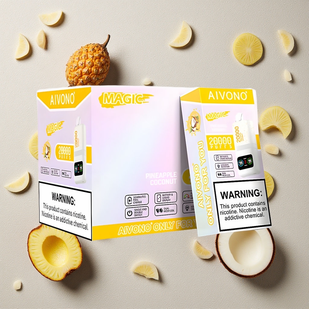 Aivono AIM MAGIC 20000 Puffs Ananas-Kokos vapes großhandel Österreich 26ml E-Liquid Dual Mesh Coils