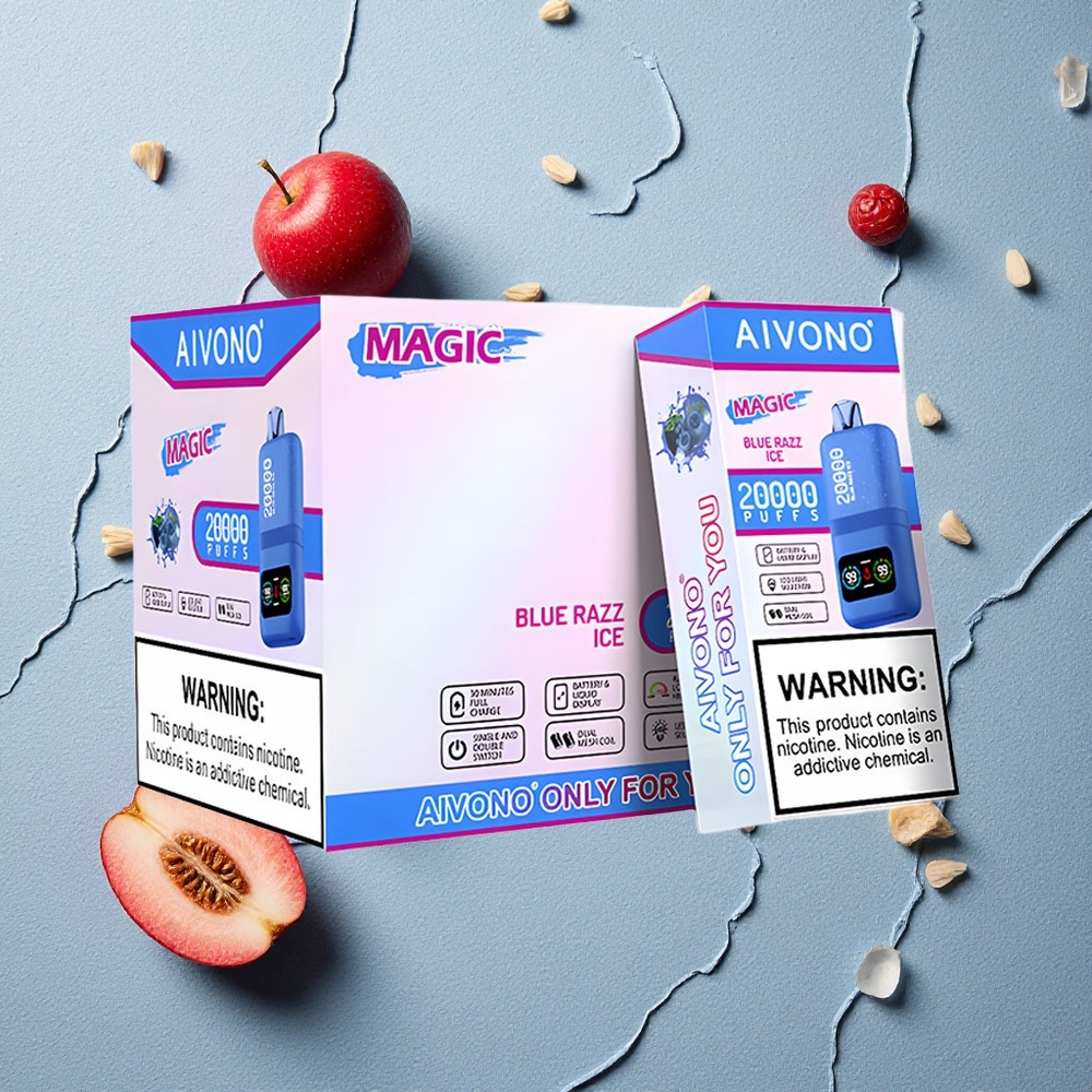 Aivono AIM MAGIC 20000 Puffs Blauer Himbeer-Eis vapes großhandel Österreich Dual Mesh Coils Typ-C