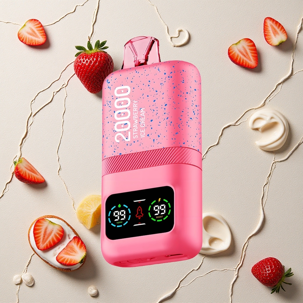 Aivono AIM MAGIC 20000 Puffs Erdbeer-Eiscreme vapes großhandel Österreich Dual Mesh Coils 26ml E-liquid