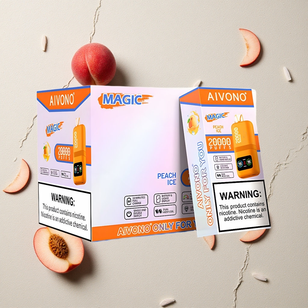 Aivono AIM MAGIC 20000 Puffs Pfirsich Eis vapes großhandel Österreich 26ml E-Liquid Dual Mesh Coils