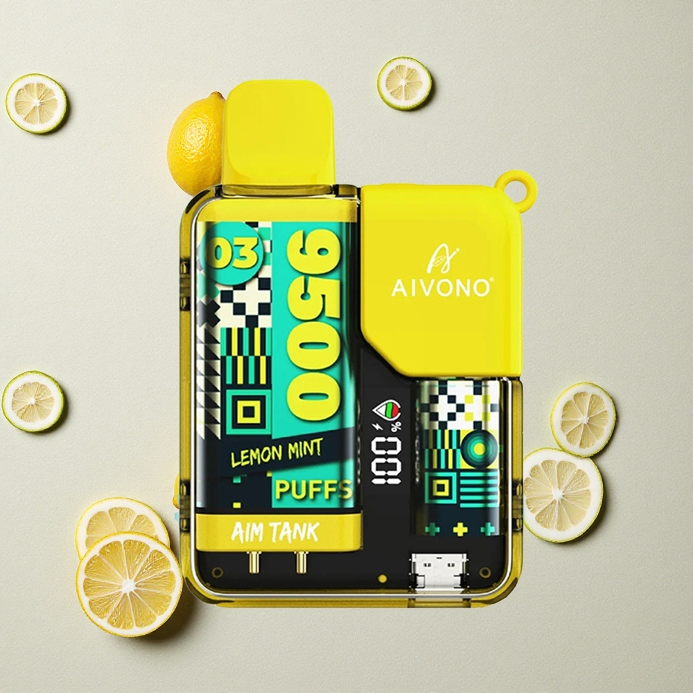 Aivono AIM-TANK 9500 Puffs Zitrone-Minze vapes großhandel Österreich 18ml E-Liquid 650mAh