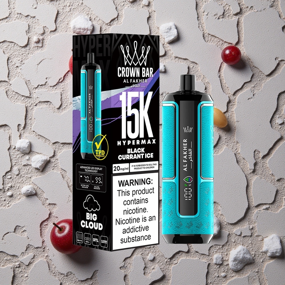 Al Fakher Crown Bar 15K Hypermax Schwarzbeere-Eis Vapes Großhandel Österreich 22ml 15.000 Züge