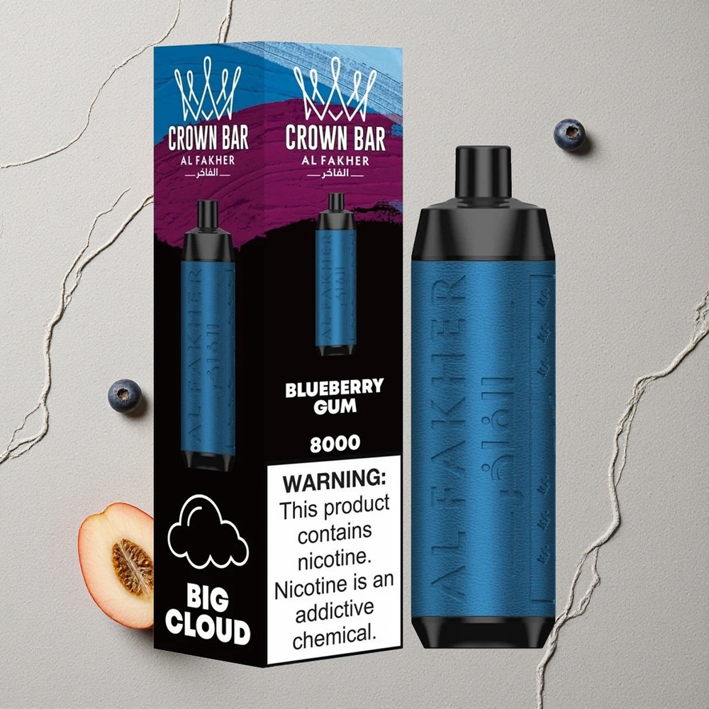 Al Fakher Crown Bar 8000 Blaubeer Kaugummi vapes großhandel Österreich 18ml e-Liquid Kapazität