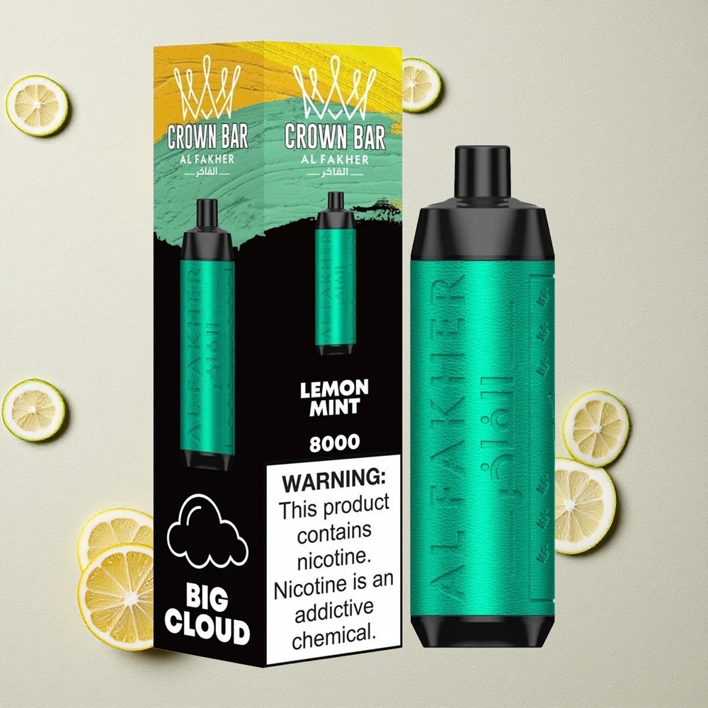 Al Fakher Crown Bar 8000 Zitrone-Minze vapes großhandel Österreich 18ml e-Liquid Kapazität