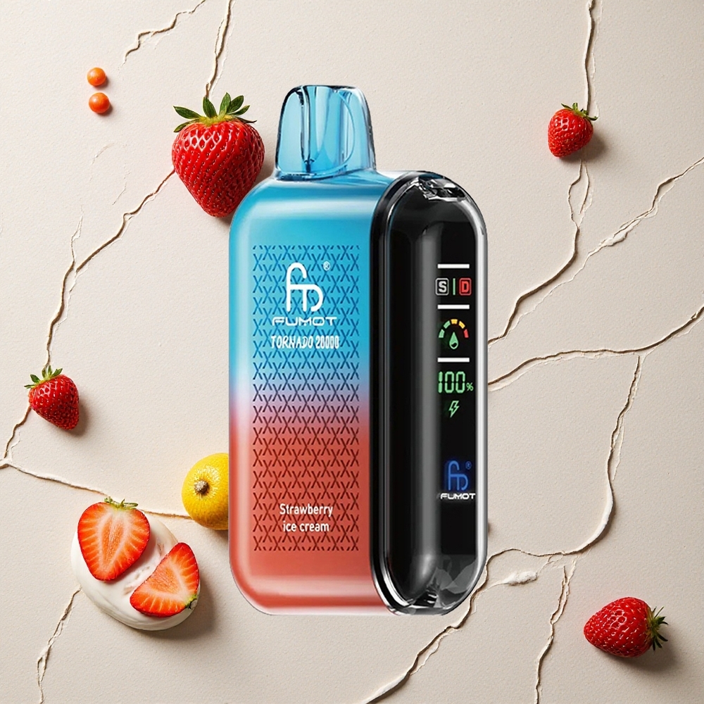 Fumot Tornado 20000 Puffs Erdbeer-Eiscreme vapes großhandel Österreich Dual Mesh Coil 20ml