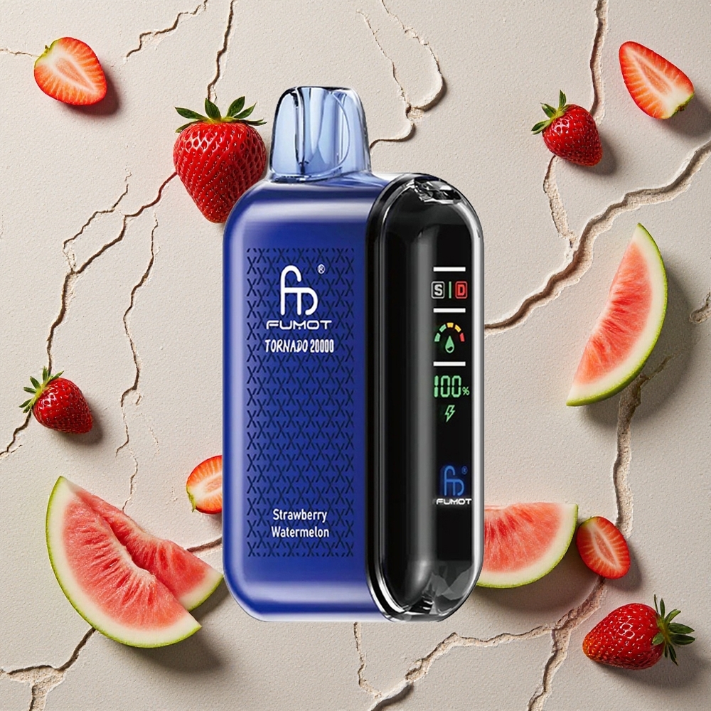 Fumot Tornado 20000 Puffs Erdbeer-Wassermelone vapes großhandel Österreich Dual Mesh Coil Smart Display