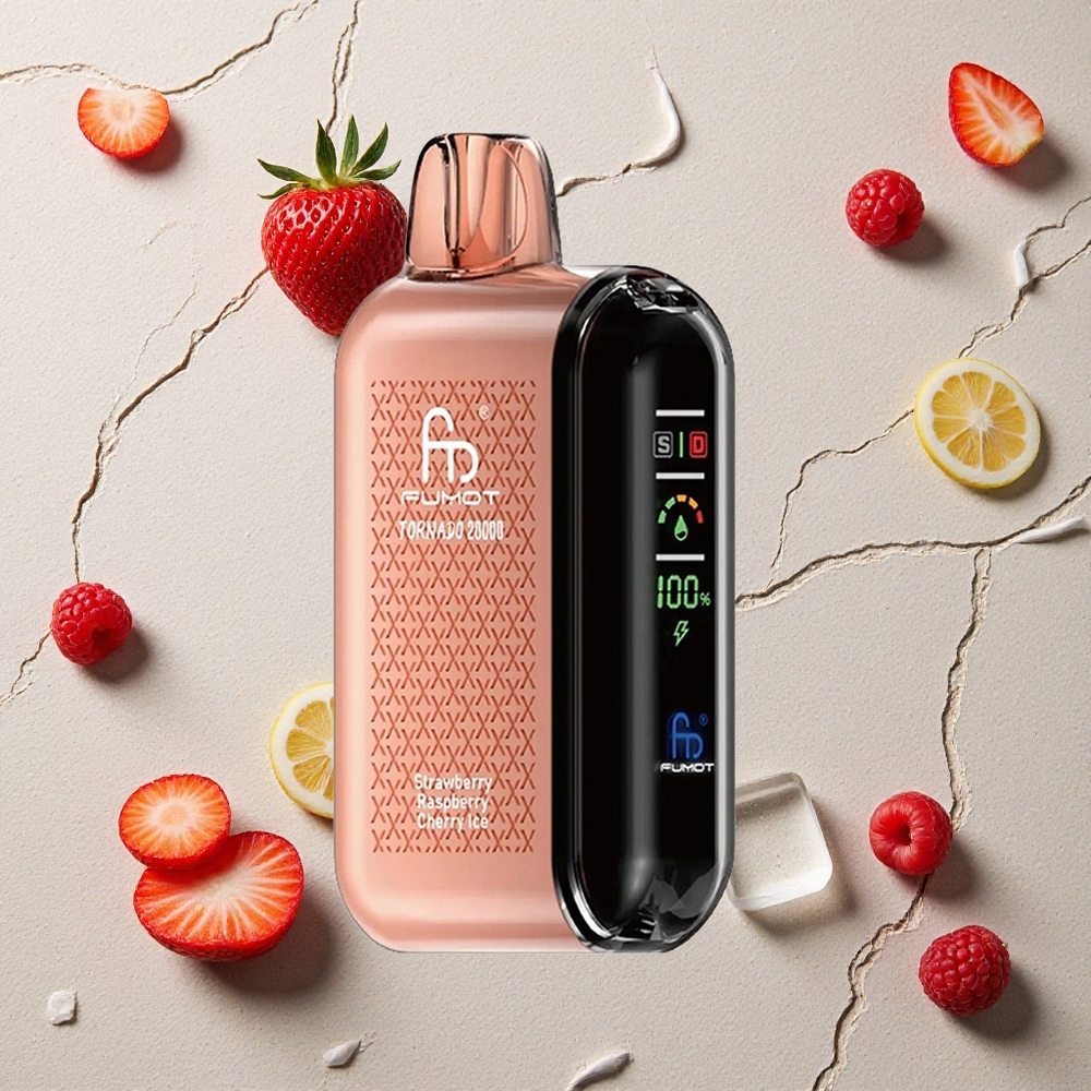 Fumot Tornado 20000 Puffs Erdbeere Himbeere Kirsche Eis vapes großhandel Österreich Dual Mesh Coil 20ml