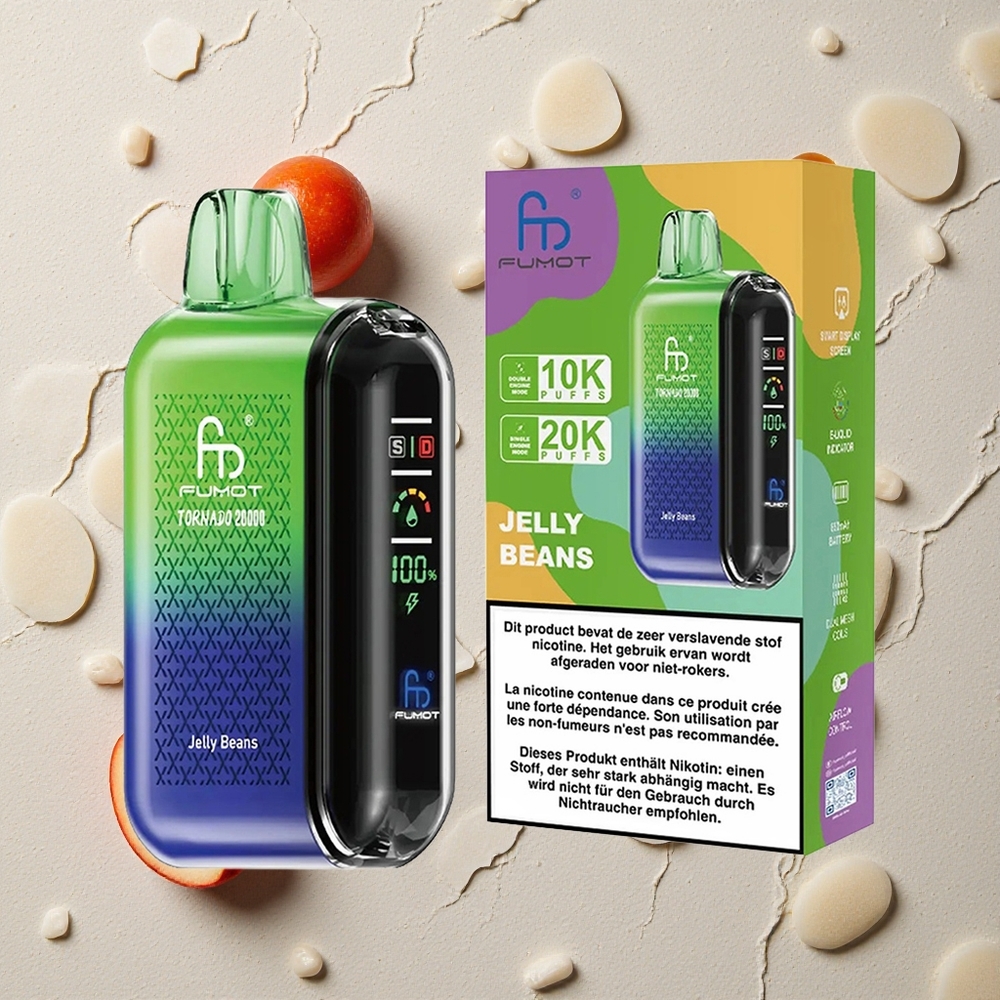 Fumot Tornado 20000 Puffs Jelly Beans (Bohnen) vapes großhandel Österreich Dual Mesh Coil 20ml