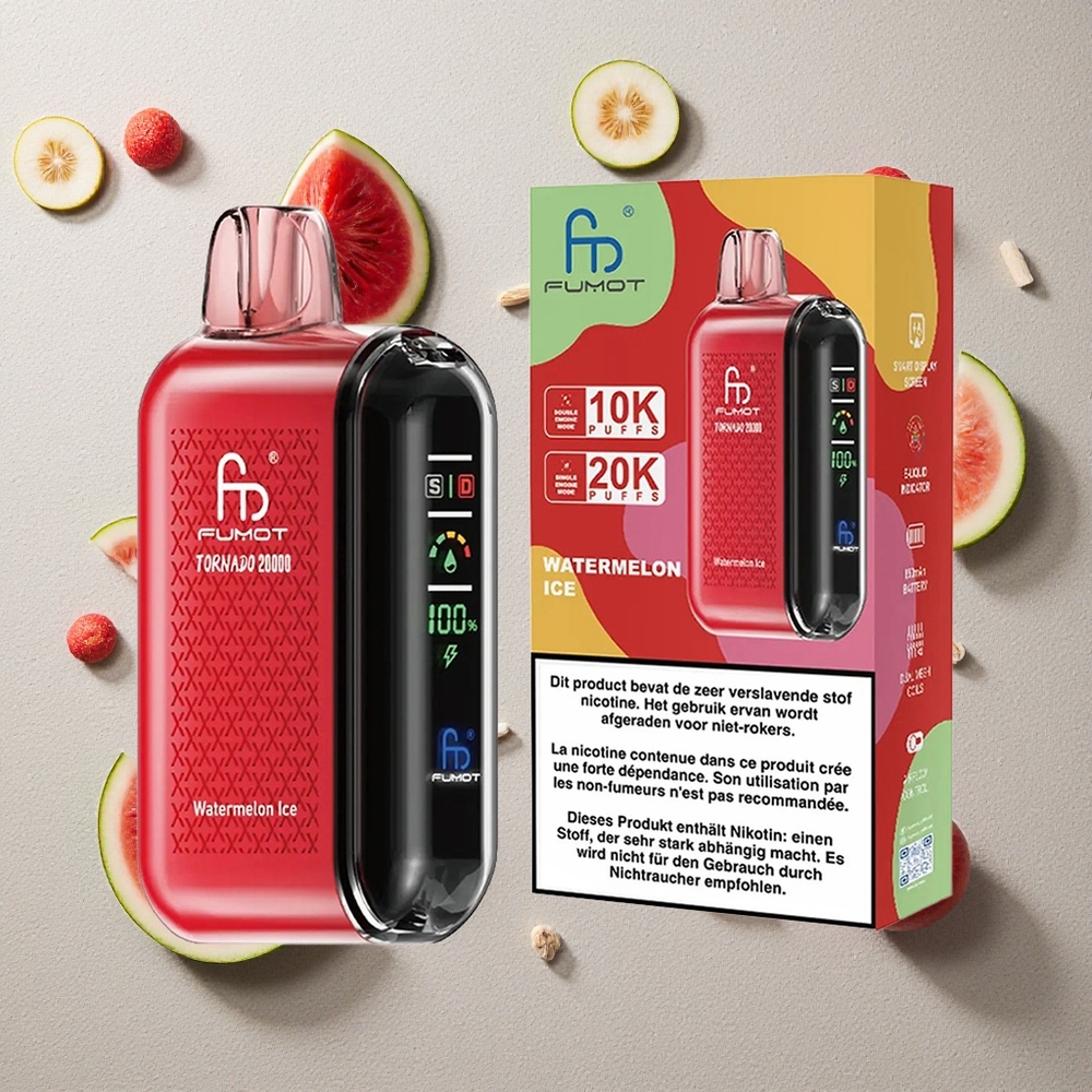 Fumot Tornado 20000 Puffs Wassermelone-Eis vapes großhandel Österreich Dual Mesh Coil 20ml E-Liquid