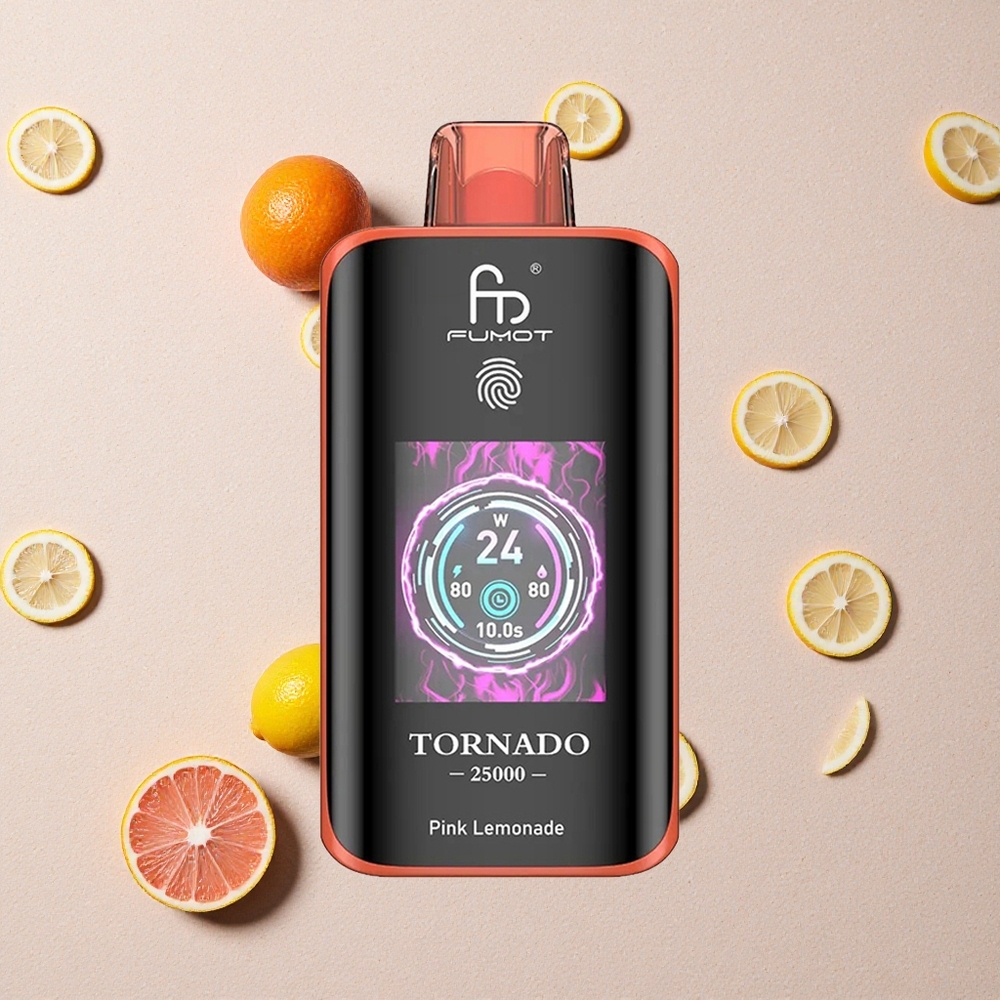 Fumot Tornado 25000 Puffs Rosa Limonade vapes großhandel Österreich mit 20ml vorabgefülltem E-Liquid und Typ-C-Ladeanschluss