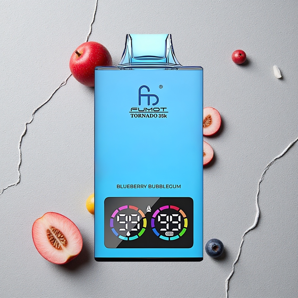 Fumot Tornado 35K 35000 Züge Blaubeere Kaugummi vapes großhandel Österreich Dual Mesh Coil 15ml E-Liquid