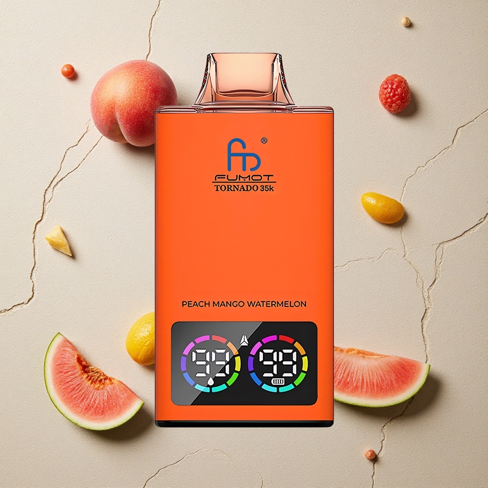Fumot Tornado 35K Pfirsich Mango Wassermelone vapes großhandel Österreich Dual Mesh Coil USB-C
