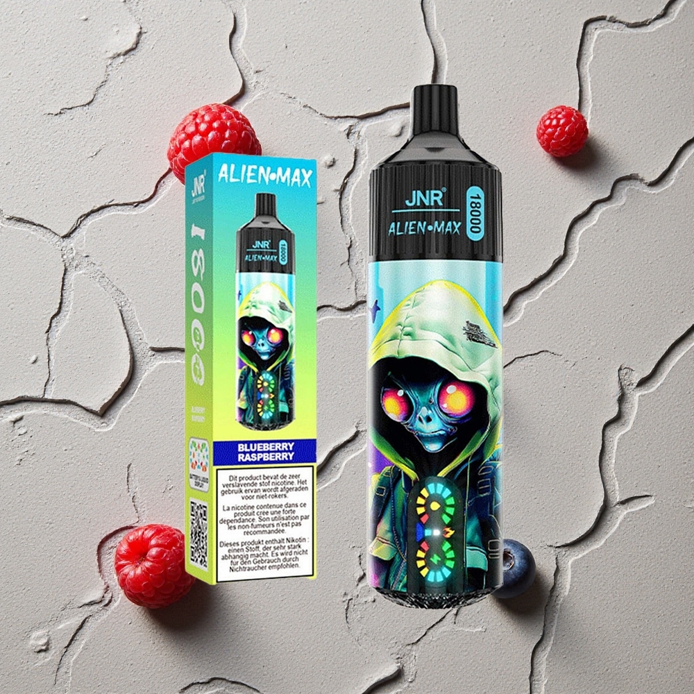 JNR Alien Max 18000 Puffs Blaubeere Himbeere vapes großhandel Österreich Smart LED Display & Dual Mesh Coil