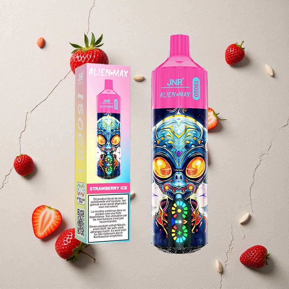 JNR Alien Max 18000 Puffs Erdbeer-Eis vapes großhandel Österreich Dual Mesh Coil & Dual Core 28ml E-liquid