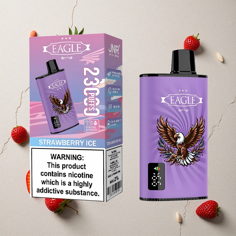 JNR EAGLE Smart 23000 Puffs Erdbeer-Eis vapes großhandel Österreich mit Digitalem Display & 25ml e-Liquid