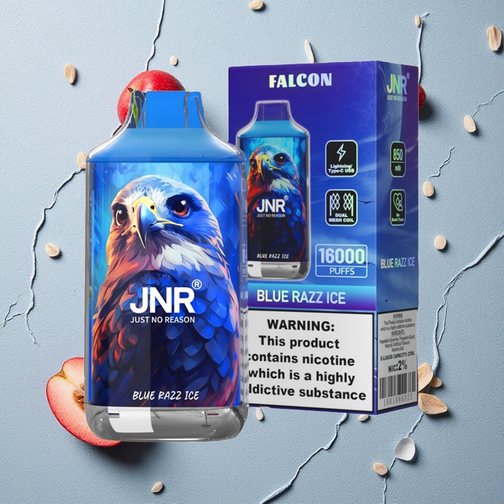 JNR Falcon 16000 Puffs Blauer Himbeer-Eis vapes großhandel Österreich Dual Mesh Coil 22ml