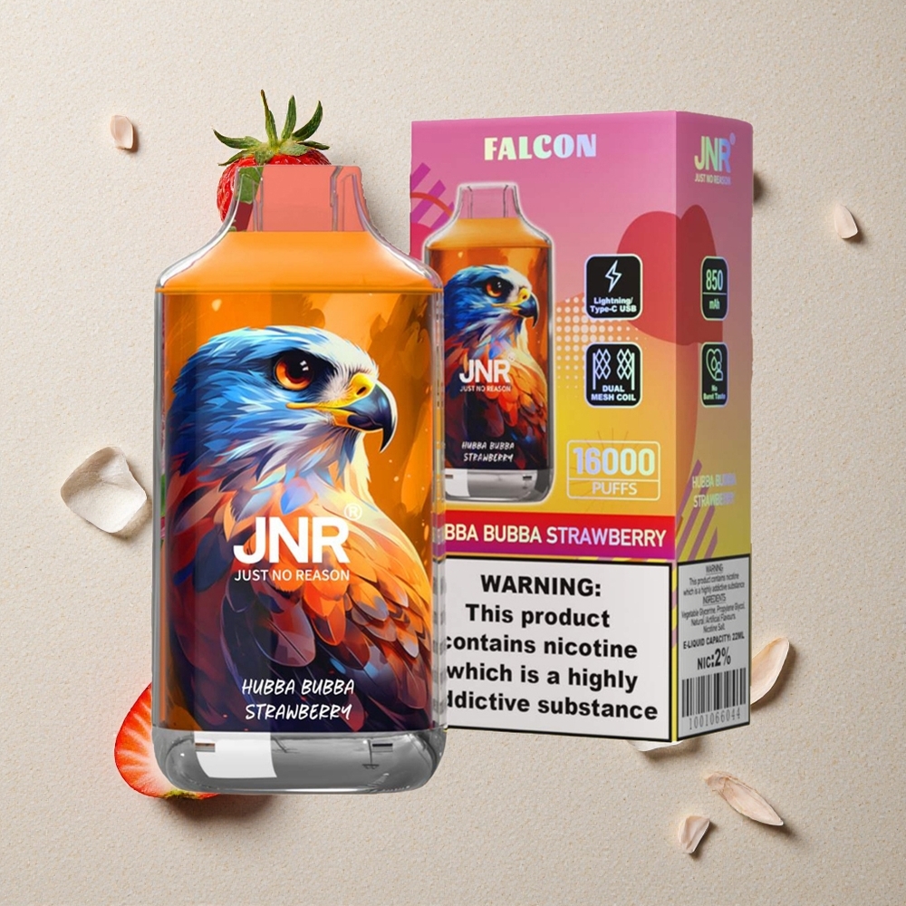 JNR Falcon 16000 Puffs Hubba Bubba Erdbeere vapes großhandel Österreich Typ C & Lightning 22ml